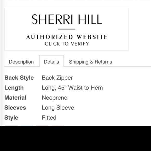 SHERRI HILL Gorgeous prom pageant dress gown Navy 14 style 54021 - Picture 6 of 9